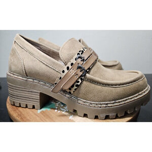 BLOWFISH Malibu Lahtay Lug Sole Loafer Vegan Synthetic Animal Print Sz W/7 *NEW*